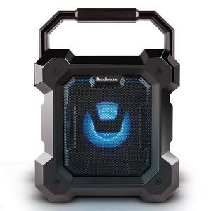 Brookstone Ruckus Mini Boombox Portable LED Wireless Speaker w/Microphone black